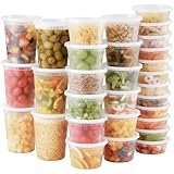 Aozita 24 Sets Plastic Deli Food Containers With Lids 8 Oz 1