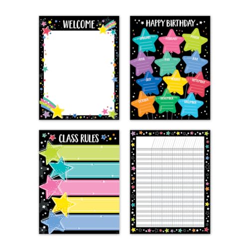 CTP Star Bright Classroom Essentials Lot de 4 tableaux décoratifs pour salle de 