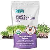 Back to The Roots 100% Organic 5-Part Salad Seeds | 1 Pound Non-GMO | Nutrient Dense, Easy to Grow, Rich in Fiber