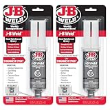 J-B Weld Original Steel Reinforced Epoxy Syringe, High Strength, 2 Pack, Dark Grey, 50165-2