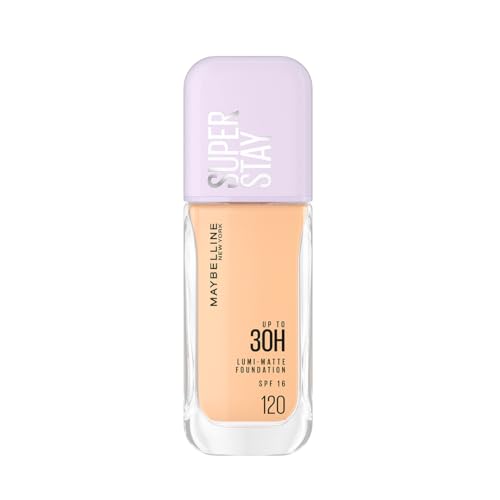 Maybelline Super Stay Lumi Matte Base de Maquillaje Líquida, Alta Cobertura con Acabado Mate Luminoso, Tecnología Lightwear 30H de Duración, Tono 120, 30 ml