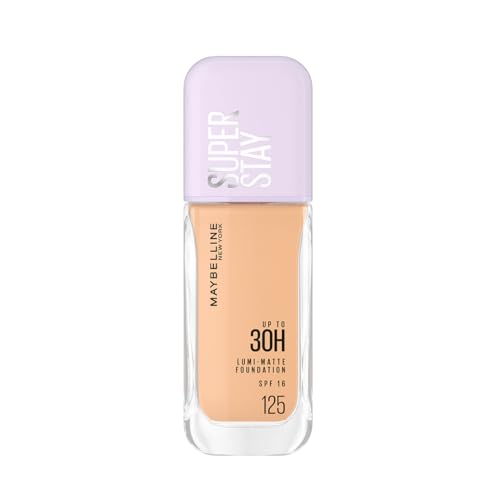 Maybelline Super Stay Lumi Matte Base de Maquillaje Líquida, Alta Cobertura con Acabado Mate Luminoso, Tecnología Lightwear 30H de Duración, Tono 125, 30 ml