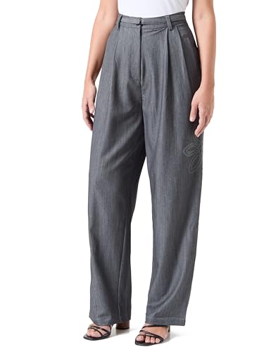 Desigual Pant_RIN, 2082 Gris Brillante, S, Negro, S
