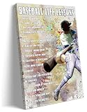 Strofupp Baseball Poster Framed Motivational Life Lessons Quotes Wall Art Picture Decor Prints Baseball Wall Art Sport Poster 08x12 inches
