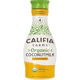 Califia Farms - Organic Unsweetened Coconut Milk, 48 Oz, Dairy Free, Vegan, Plant Based, Non GMO, Low Calorie, USDA Organic