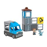 Tile Town Jurassic World Dino Escape Magnetic Tiles Set, 22 Piece Interactive Dinosaur STEM Toys Playset, Magnetic Animal Tiles for Kids Ages 3-6