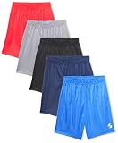 The Children's Place,Baby-Boys,and Toddler Boys' Athletic Basketball Shorts,Black/Tidal/Red/Blue/Gray 5-Pack,4 Years