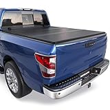 KUIPERAUTO 6FT Fiberglass Tri Hard Compatible for Nissan Frontier 2005-2025 Tonneau Cover Truck Bed Cover Fleetside Bed On Top 72Inch