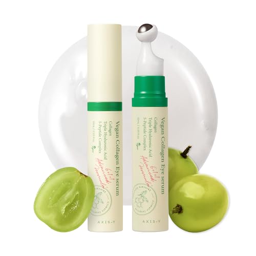 AXIS-Y - Suero de colágeno vegano para ojos con triple ácido hialurónico y complejo de 5 péptidos - Cuidado de las arrugas, reducción de líneas finas, iluminador - Cuidado de la piel coreano vegano y libre
