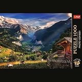 Trefl Lauterbrunnen Valley, Switzerland 1000 Jigsaw Puzzle Premium Plus Photo Odyssey 27"x19" Unique Photographic Series, Perfect Matching of Elements, for Adults and Children from 14 Years Old
