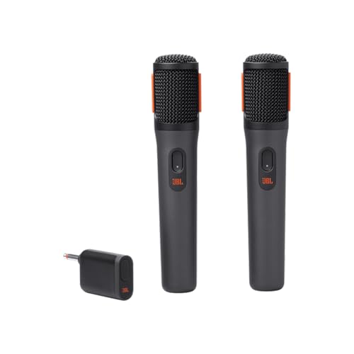 JBL PartyBox Wireless Mic – Set mit zwei digitalen kabellosen Mikrofonen und eingebautem Popfilter – Zubehör für die JBL PartyBox – Karaoke für zuhause