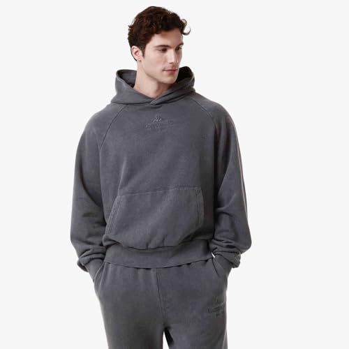 Kappa Hoodie Authentic Premium Lome para Hombre, Gris, M