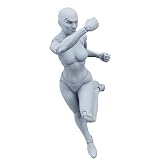Boss Fight Studio Epic H.A.C.K.S. Blanks Action Figures – Highly Articulated Collectible 1:12 Scale Figurine with Alternate Parts for Customization and Display Stand - Shady Gray, Female