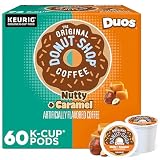 The Original Donut Shop Duos Nutty + Caramel Coffee, Keurig Single Serve K-Cup Pods, Light Roast Coffee, 60 Count, (6 Packs of 10)
