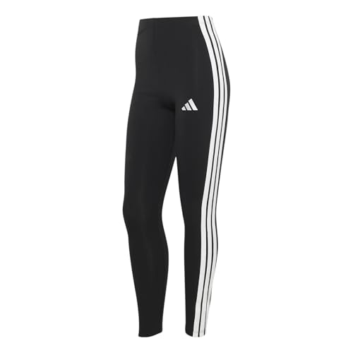 adidas Damen Essentials 3-Stripes Cotton Leggings Tights Black White