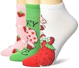 Strawberry Shortcake Womens 5 Pack No Show Ankle Socks