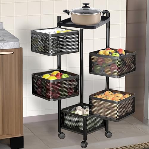 Kuber Industries Revolving Vegetable Multipurpose Storage Rack