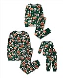 The Children's Place Baby Adult Family Matching, Holiday Pajama Sets, Cotton, Green Christmas Woodland Animals