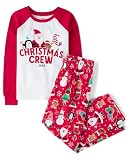 The Children's Place,Unisex Baby,Family Matching, Holiday Pajama Sets, Fleece,Red Xmas Crew '24,Small