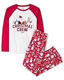 The Children's Place Baby Adult Family Matching, Holiday Pajama Sets, Fleece, Red Xmas Crew '24