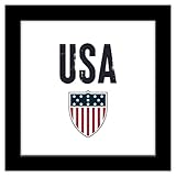Trends International Gallery Pops Team USA - Retro Shield Wall Art, 12" x 12" Gallery Pops Wall Art, Black Framed Version