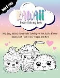 Kawaii Foods Coloring Book Bold Easy Instant Stress Relief C