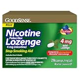 GoodSense Mini Nicotine Polacrilex Lozenge, 4 mg (Nicotine), Mint Flavor, Stop Smoking Aid, 216 Count