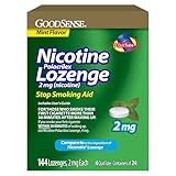 GoodSense Nicotine Polacrilex Lozenge 2 mg (Nicotine), Stop Smoking Aid, Mint Flavor, 144 Count