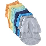 Pet Passion Multipack 100% Organic Cotton Dog Short Sleeve T-Shirt Pet Tees for All Breeds, Rainbow Blues, XX-Small