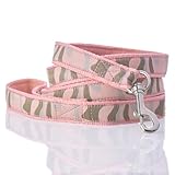 Pet Passion Recycled Ribbon Dog Leash 7 Ft. for All Pet Breeds, Camo-Pink, One Size