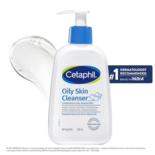 Cetaphil Oily Skin Cleanser, Daily Face Wash For Oily, Acne Prone Skin, Gentle Foaming, 236ML