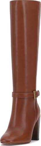Vince Camuto Joanel Belt Buckle Wide Calf Knee High Boot, Whiskey Wide Calf, 7.5