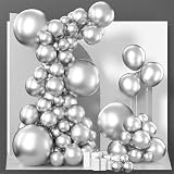 Partywoo Silver Balloons 152 Pcs Different Sizes Of 18 12 10