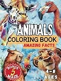 Animals Coloring Book with Fun Facts