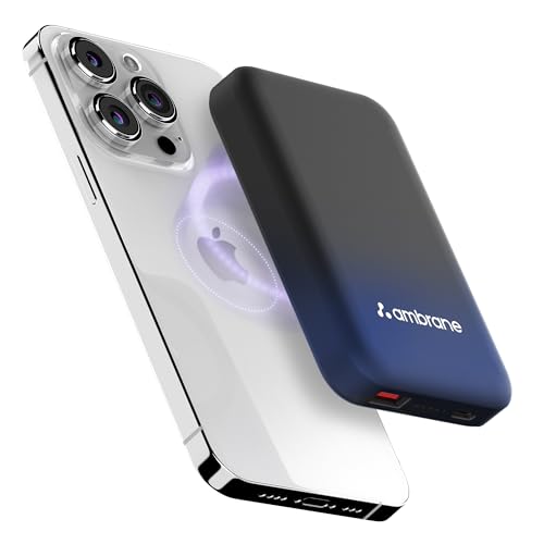 Ambrane Magsafe Wireless 10000Mah Fast Charging USB Type-C Input Power Bank, Strong Magnet, 22.5W Output For iPhone 12 &...