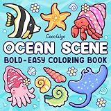Ocean Scene Coloring Book For Adults And Kids Bold And Easy