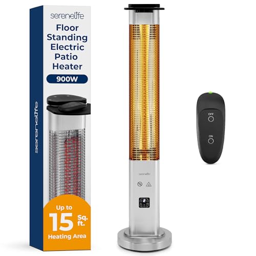 SereneLife 900W Electric Infrared Patio Heater with Aluminum Reflector, IP65