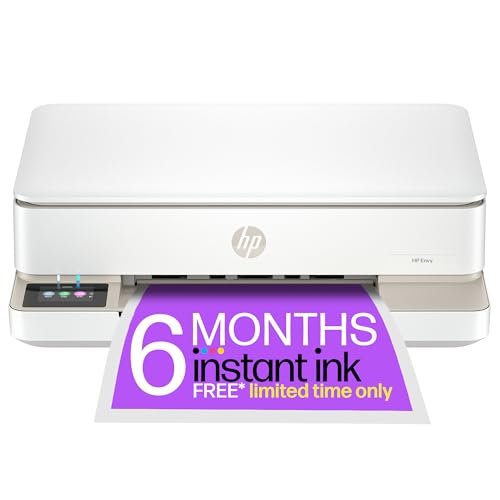 HP Envy 6120e All in One Printer | Perfect for Home | Colour | Wireless | Print, Scan & Copy | 3 Months of free Instant Ink | Easy Setup & Reliable Wi-Fi | White