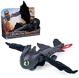 DreamWorks Dragons How to Train Your Dragon, Hug and Glide Toothless Plush Toy, 12” Dragon Stuffed Animal, Kids Toys for Boys Ages 4 and Up