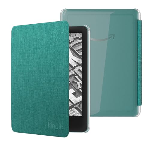 Capa de tecido com verso transparente para Kindle Paperwhite (2024) e Kindle Colorsoft (2025) – Cor Verde Jade