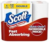 Scott Paper Towels, Choose-A-Sheet, 6 Double = 12 Regular (108 Sheets Per Roll)