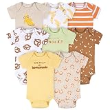 Onesies Brand unisex-baby 8-pack Short Sleeve Mix & Match Bodysuits, Peeling Good, 0-3 Months