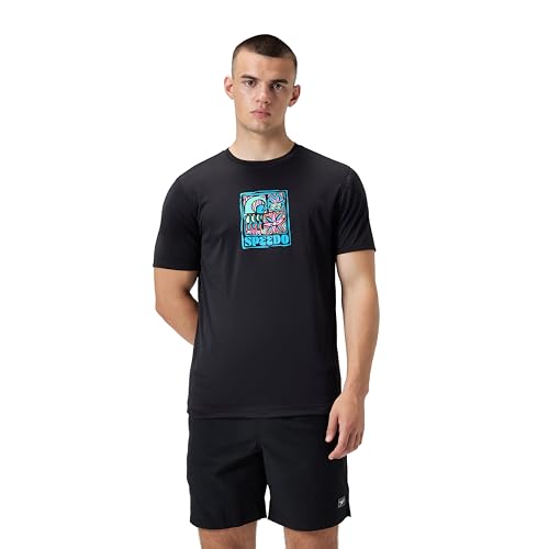 Speedo UV Swim Shirt Graphic Short Sleeve tee Camisa de protección de Sarpullido