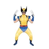 MARVEL Wolverine Official Adult Deluxe Zentai Halloween Costume-Deluxe Spandex Suit with Gloves Small