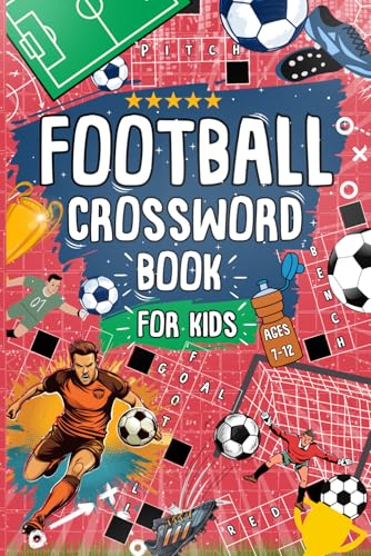 Football Crossword Book For Kids Ages 7-12 cover