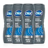 Dial Men 3 In 1 Body Hair And Face Wash Refresh 16 Fl Oz Pac