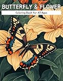50 Butterfly and Flowers Coloring Book