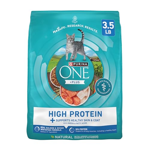 Purina ONE Plus High Protein Cat Food Dry Salmon and Ocean Whitefish Cat Skin and…