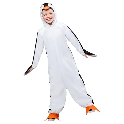 Rubies Penguin Comfywear Hooded Jumpsuit for Kids, Unisex L/XL