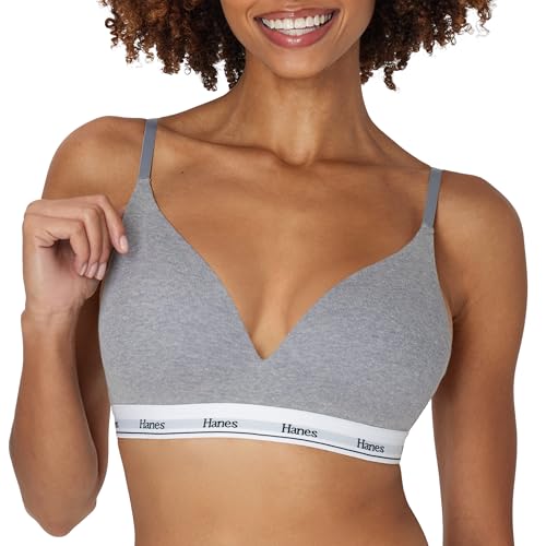 Hanes Originals Contour Wireless, Stretch Cotton T-Shirt Bra, Full Coverage Bras